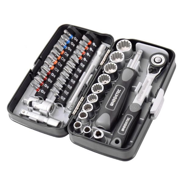 

38pcs mini ratchet wrench set 1/4" socket screw bits kit bike maintenance repair hand tool tools
