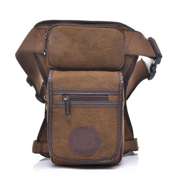 

waist bags men's canvas drop leg bag cross body pouch multi-functional fanny pack belt hip messenger shoulder