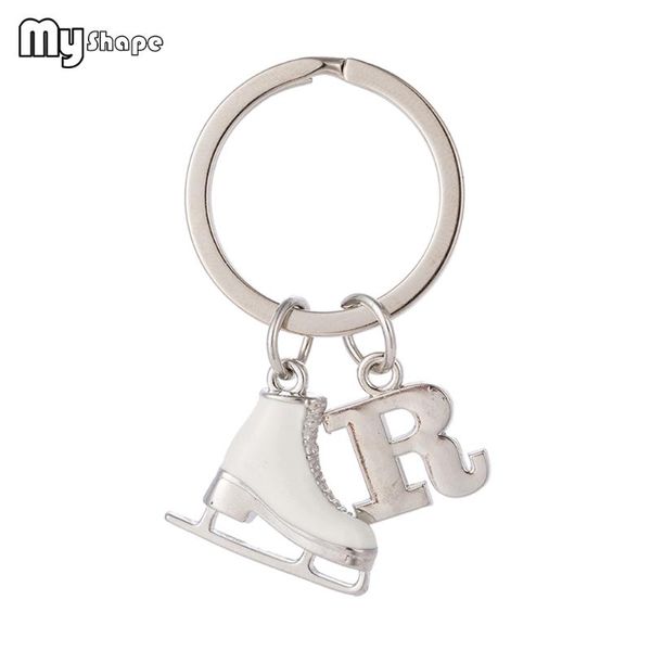 

keychains my shape letter skates pendant key chain bag charms rings for women men casual sports silver jewelry winter gift