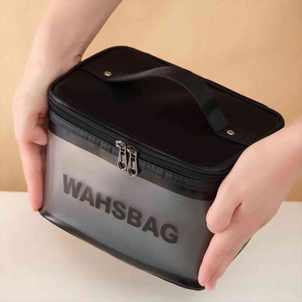 

transparent cosmetic waterproof travel bag organizer make up box large toiletry kit wash toilet