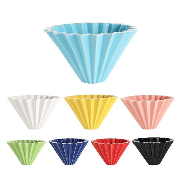 

hand coffee cup origami filter its v60 drip cone ceramic cake filters