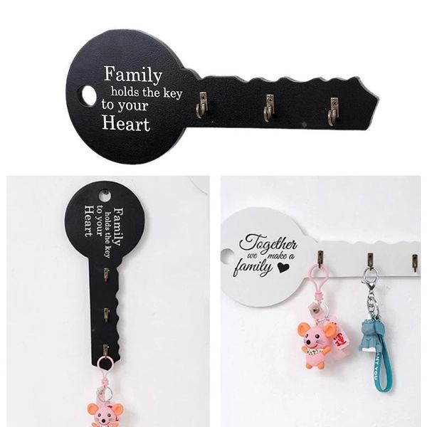 

hooks & rails 2021 retro wood wall holder hook keychain key shape storage hanger decor hanging gifts home front door organizer