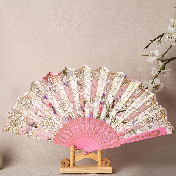 

chinese folding fan wooden shank classical dance tassel elegent female party favor