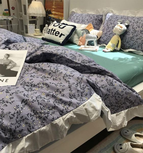 

bedding sets fairyfair pastiral flower set,elegant french floral cotton twin full  home textile bed sheet pillowcase quilt cover