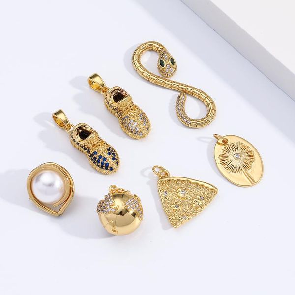 

charms geometric jewelry for earrings necklace bracelet making supplies gold copepr cubic zircon cute designer pendant, Bronze;silver
