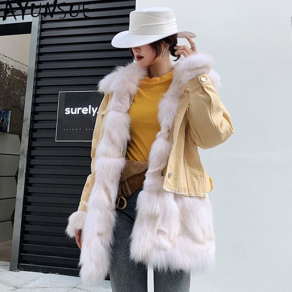 

women's fur & faux 2021 real parka winter jacket women natural liner long coat female collar warm parkas hiver dm-9015, Black