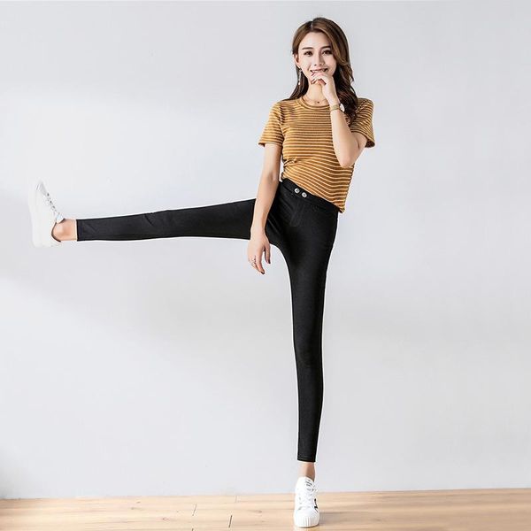 

women's pants & capris casual for women trousers woman office lady slim fit simple all-match beam feet, Black;white