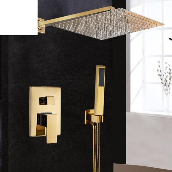 

shinesia bathroom faucets luxury golden brass mixer tap wall mounted rain shower head bathtub spout faucet sets