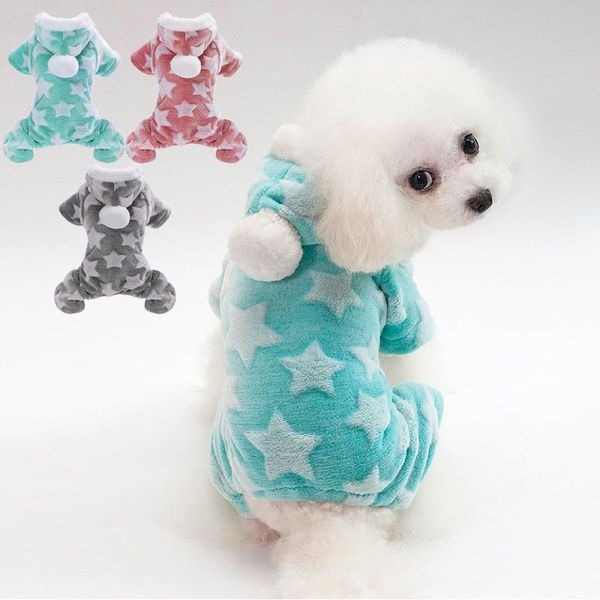 

small pet dog autumn and winter pajamas warm flannel four-legged clothes teddy wears sweater apparel