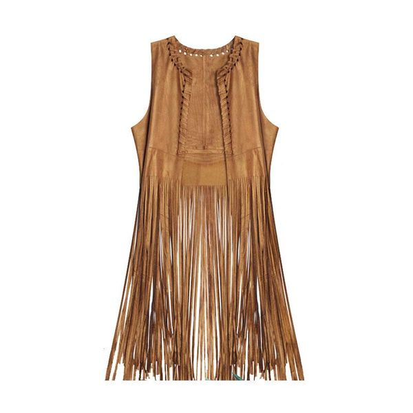 

women's vests european and american style shawl fashion all-match lady vest suede unhooded v-neck fringed, Black;white