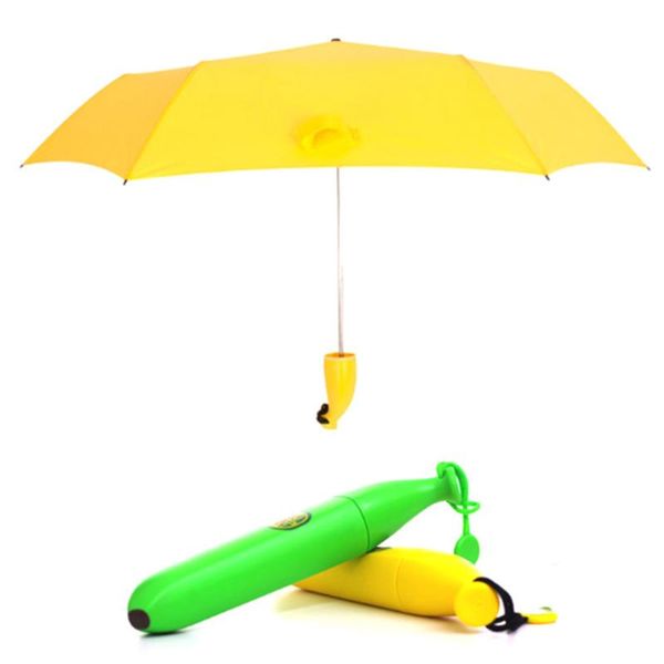 

umbrellas fashion mini folding banana rain umbrella windproof creative fruit for women men uv