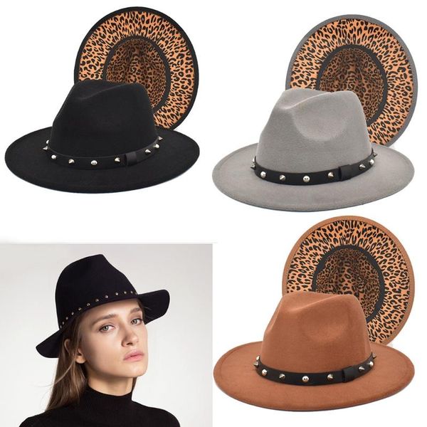 

hats, scarves & gloves sets performance hat jazz black border for women party cowboy holiday event leopard print cosplay men, Blue;gray