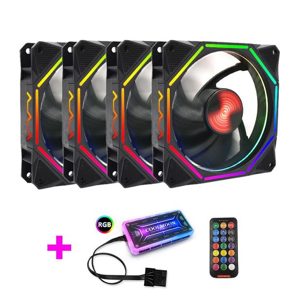 

fans & coolings coolmoon ln rgb fan with ir remote quiet 120mm computer case cpu cooler and radiator