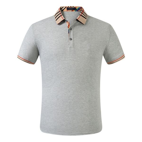 

luxury brand polos and casual dress shirts summer men polo t-shirts cotton shirts solid color short sleeve slim bre, White;black