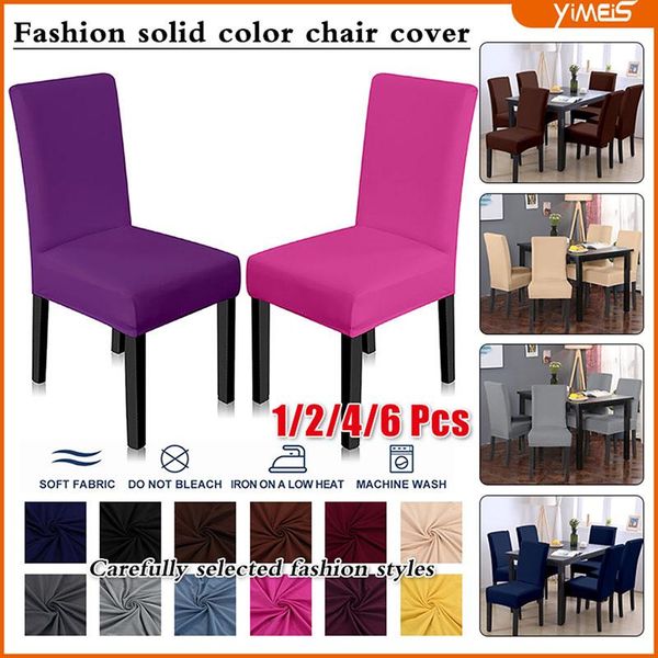 

1/2/4/6 pcs dining chair cover spandex elastic slipcover case stretch for wedding el banquet covers