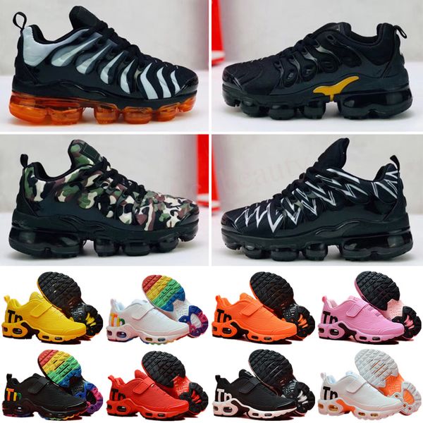 

tn kpu childrens athletic shoes kids boys basketball sneakers child huarache legend blue size 28-35, Black