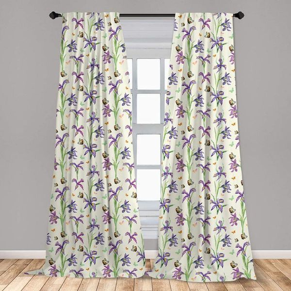 

curtain & drapes spring curtains iris flowers orange albatross peacock butterfly watercolor painted design window treatments for living room