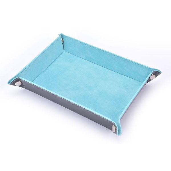 

foldable dice tray box pu leather folding hexagon coin square game 6 colors kitchen storage & organization