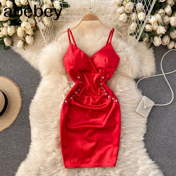 

design sleeveless strap dress women v neck backless slim short es summer korean off shoulder 210512, Black;gray