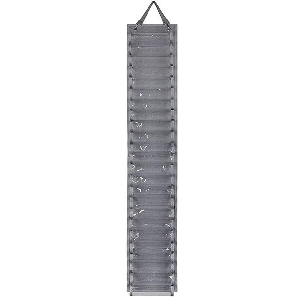 

keychains vinyl holder 48 compartments roll storage organizer door and wall mount, hanging over organizers, Silver