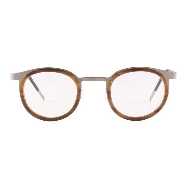 

light thin comfortable round titanium metal genuine natural horn sunglasses spectacles eyewear optical eyeglasses glasses frame fashion fram, Black