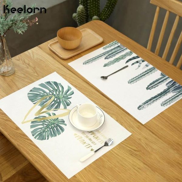 

table runner keelorn 30*45cm creative plant printing mats home insulation nordic