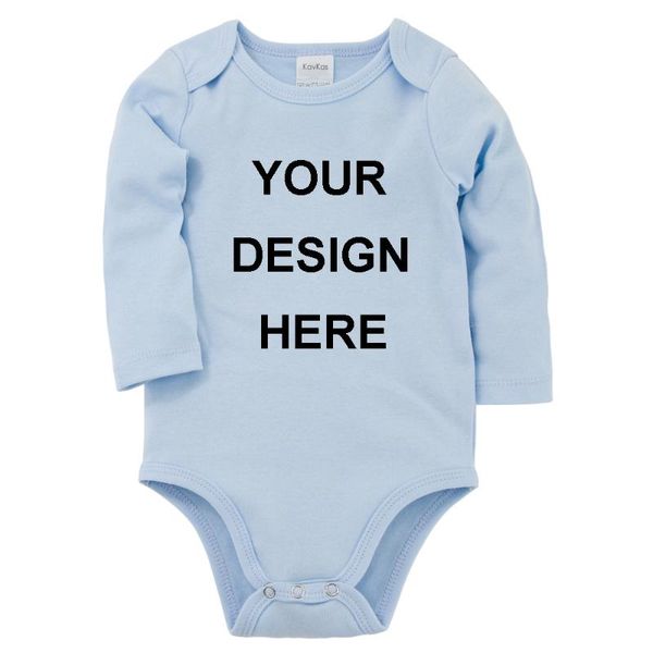 

footies 0-24m roupas de customed boys bodysuit personalized toddler girls jumpsuit onesie custom letters pos printed one piece, Blue