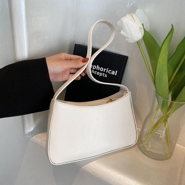 

evening bags luxury design solid color simple pu leather shoulder bag for women fashion purse and handbags female small tote