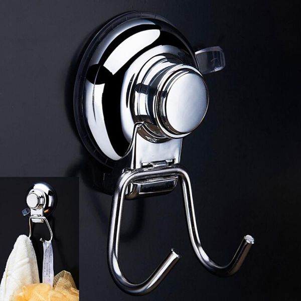 

hooks & rails stainless steel removable vacuum suction cup swivel double wall hook hanger for towel robe bathroom kitchen holder