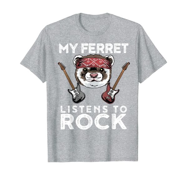 

rock ferret tshirt for a ferret lover, White;black