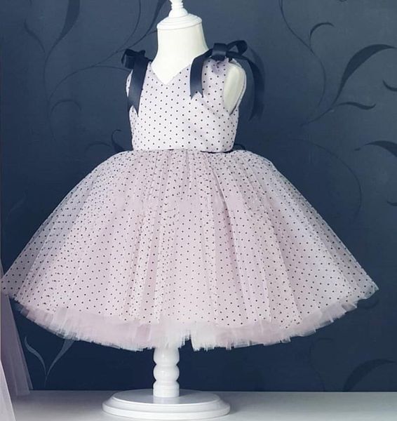 

polka-dot tulle baby girl dresses sleeveless birthday party dress ribbons communion kid size 1-14y girl's, Red;yellow