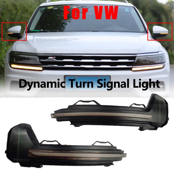 

2pcs for vw volkswagen tiguan mk2 2017 touareg mk3 2019 led dynamic turn signal light side rearview mirror indicator sequential