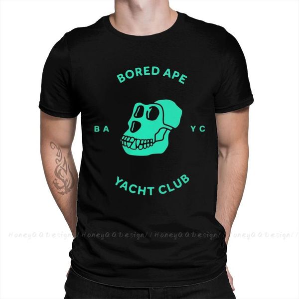 

men's t-shirts bored ape yacht club bayc nft tshirt cool crewneck cotton men shirts round collar clothing original, White;black