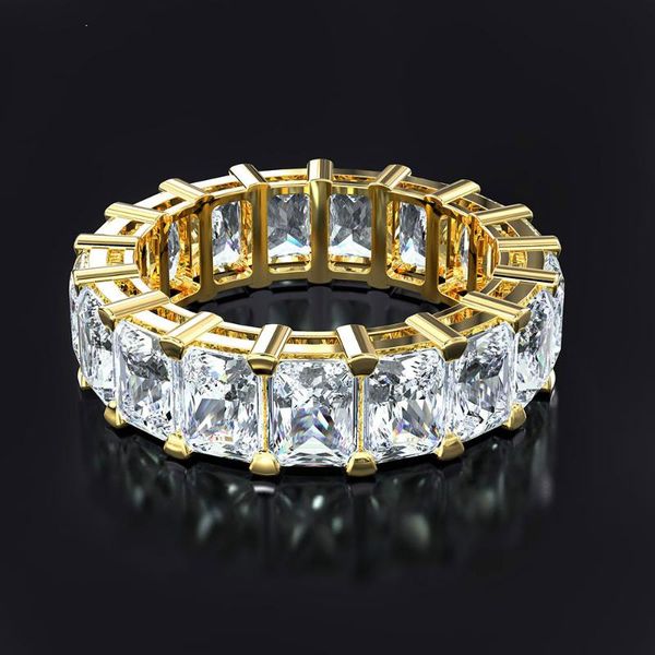 

cluster rings luxury 925 sterling silver & 14k gold simulated diamond gemstone wedding engagement women for jewelry wholesale, Golden;silver