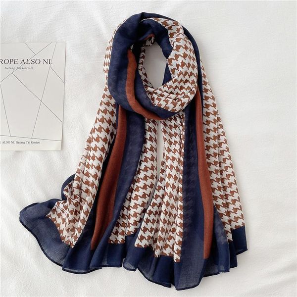 

scarves luxury soft 180*90cm cotton scarf for women headscarf hijab shawls and head wraps neckerchief female pashmina foulard, Blue;gray