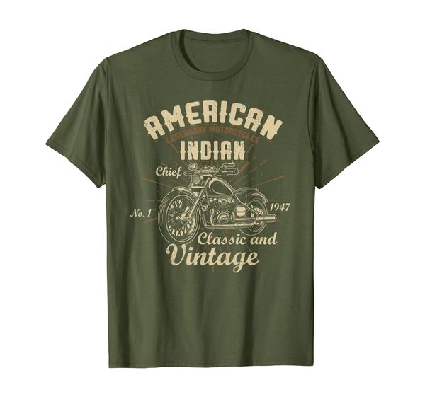 

retro vintage american motorcycle indian for old biker gifts t-shirt, White;black