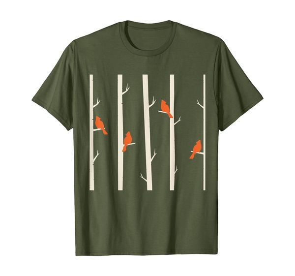 

birds on the trees graphic tee, ornithology t shirt t-shirt, White;black