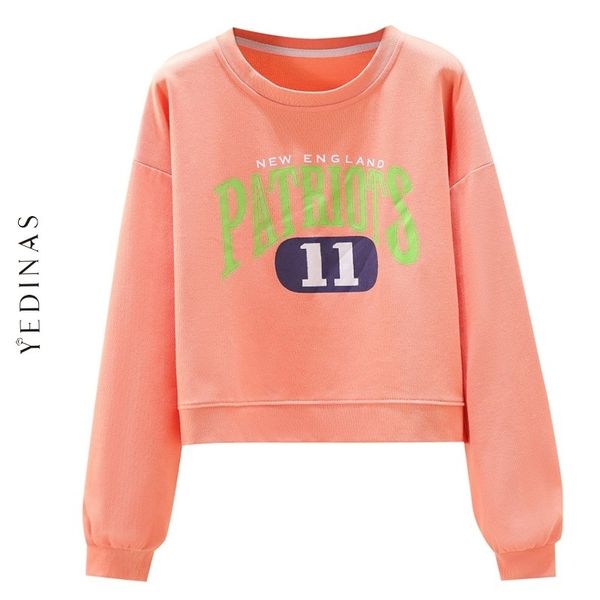

yedinas hoodies women longs sleeve casual harajuku hoodie and pullover prints crop hip hop sweatershirt autumn winter 210527, Black