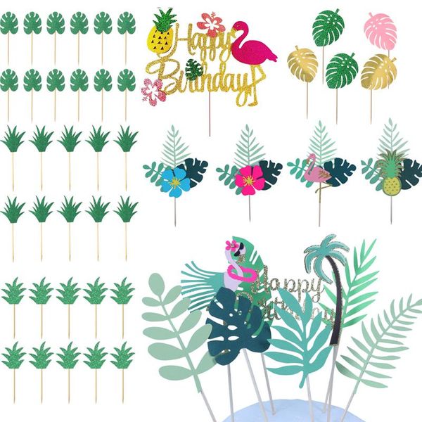 

other event & party supplies flamingo pineapple summer birthday cactus cake ers decor hawaiian aloha luau wedding flags