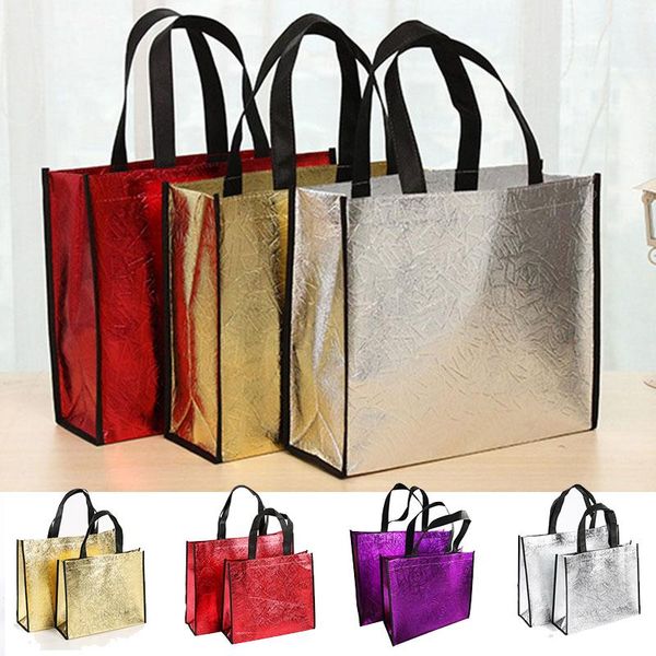 

storage bags reusable women shopping bag large capacity canvas travel laser glitter female handbag grocery tote eco