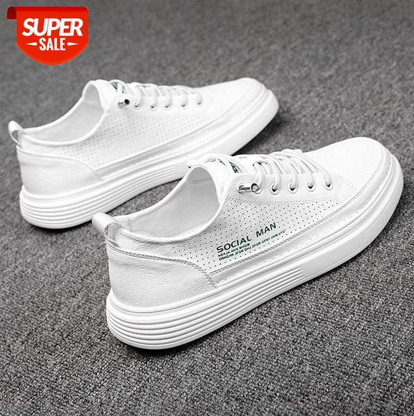 

men's shoes, board trendy, korean style, all-match, breathable white sports casual trendy hollow #ab7f