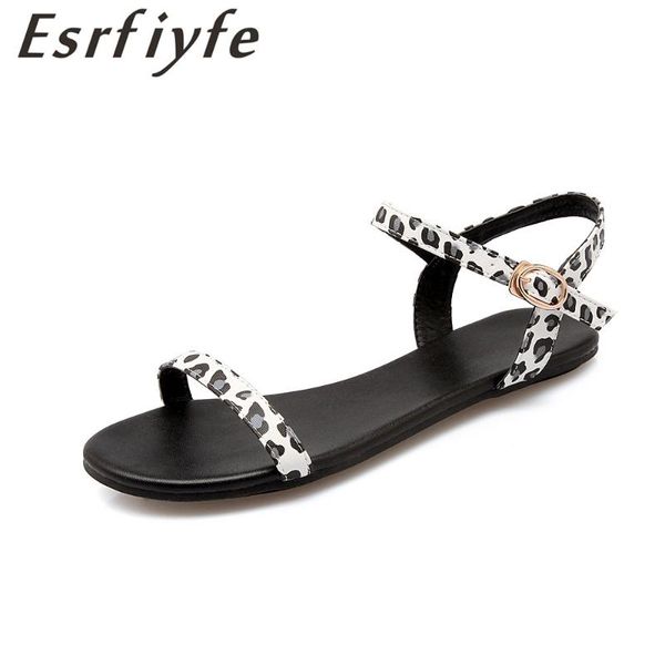 

women flat classics sandals leopard woman shoes summer footwear casual, Black