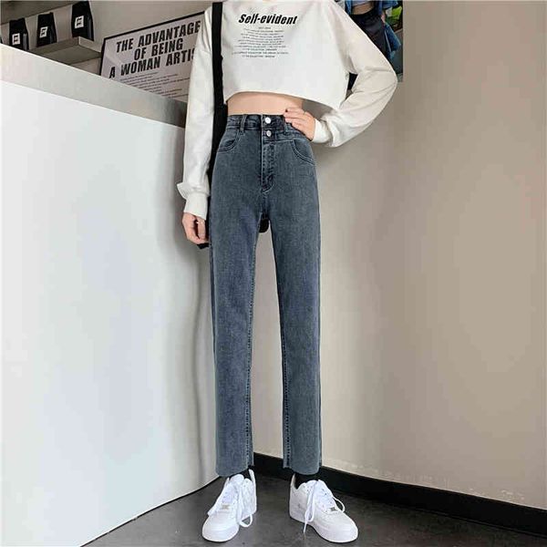 

jeans ytx154 loose waist high in a straight line leg brem pants thin, Blue