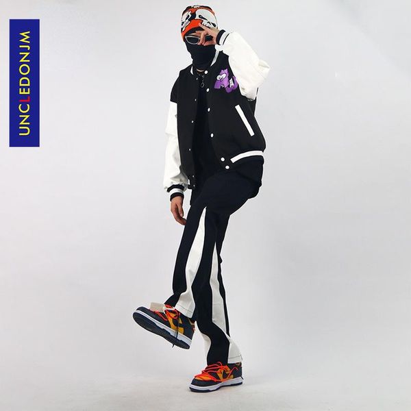 

men's pants uncledonjm colour block splicing black men korean streetwear hip hop cargo trendy jogger tactical 602