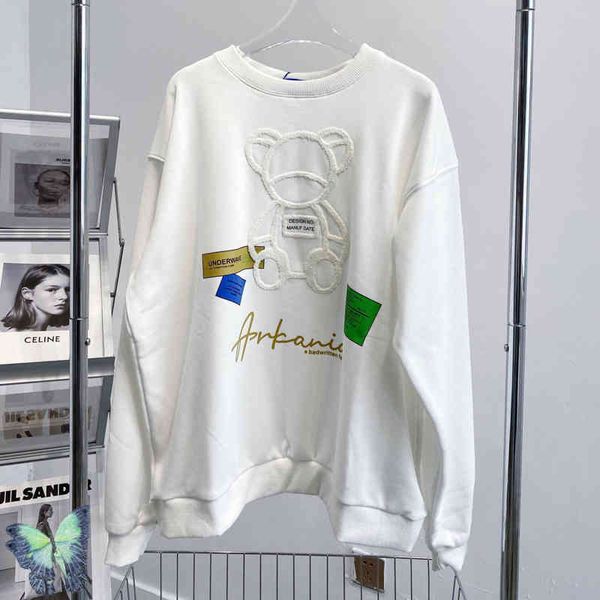 

ader error embroidered teddy bear sweatshirts men women ae pullover, Black