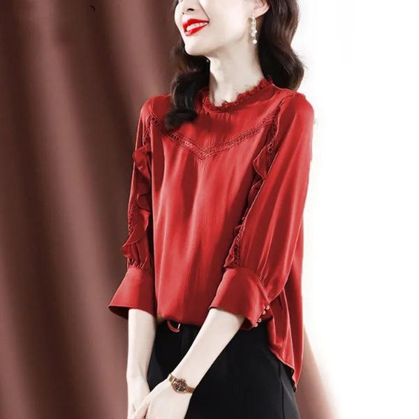 

women's blouses & shirts silk shirt 2021 summer design niche short sleeve blusas cortas womens and, White