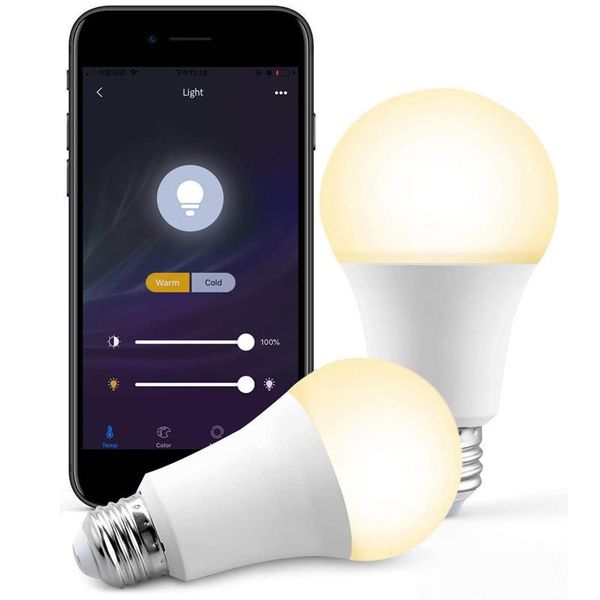 

bulbs 1pcs wifi smart light bulb dimmable led 9w b22 e27 e26 w/ google home /alexa indoor lighting warm/cold changing lamp decor