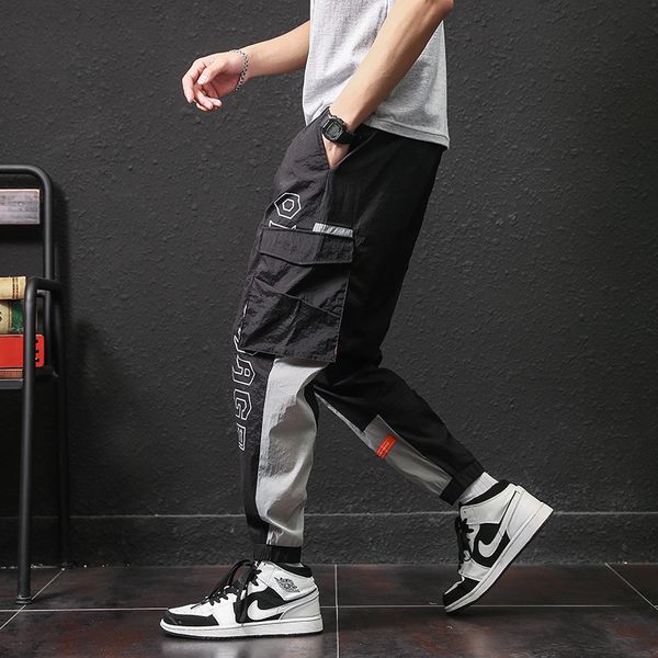 

autumn cargo men streetwear fashion corridors harem hip hop pants abz469, Black