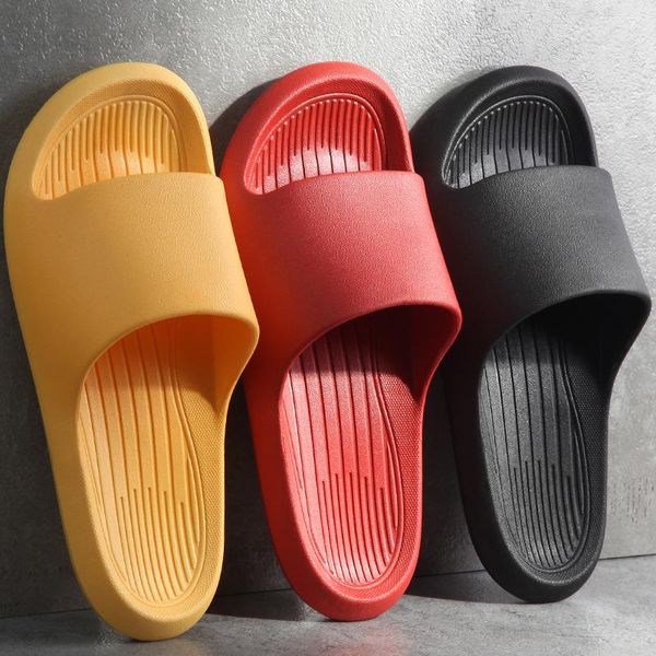 

slippers women and men shower sandal quick drying bathroom soft sole open toe gym slides indoor shoes couple, Black