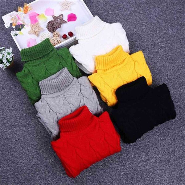 

childrens sweater solid color bottoming shirt turtleneck knitted stretch for girls and boys clothes, Blue